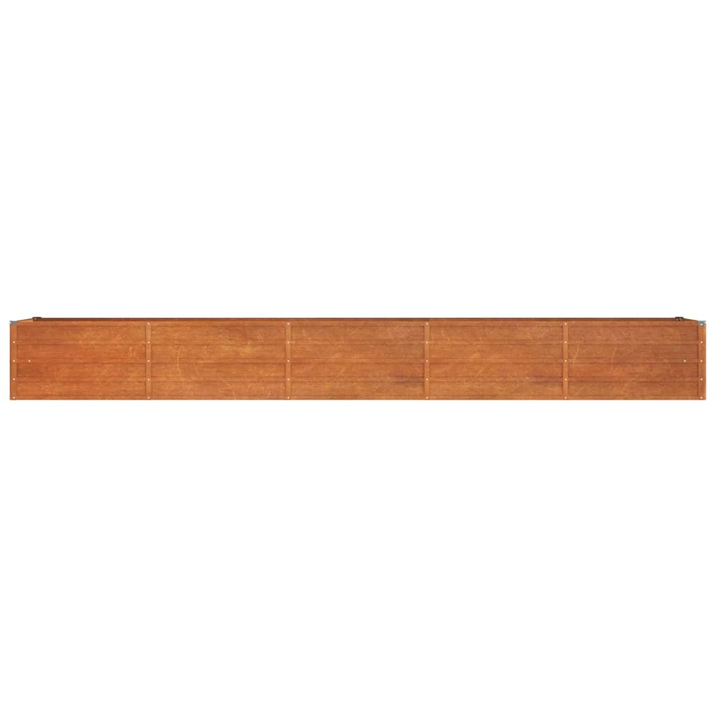 vidaXL Strat înălțat de grădină, ruginiu, 400x80x45 cm, oțel corten