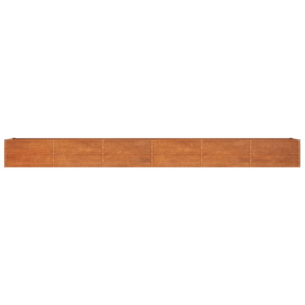 vidaXL Strat înălțat de grădină, ruginiu, 480x80x45 cm, oțel corten
