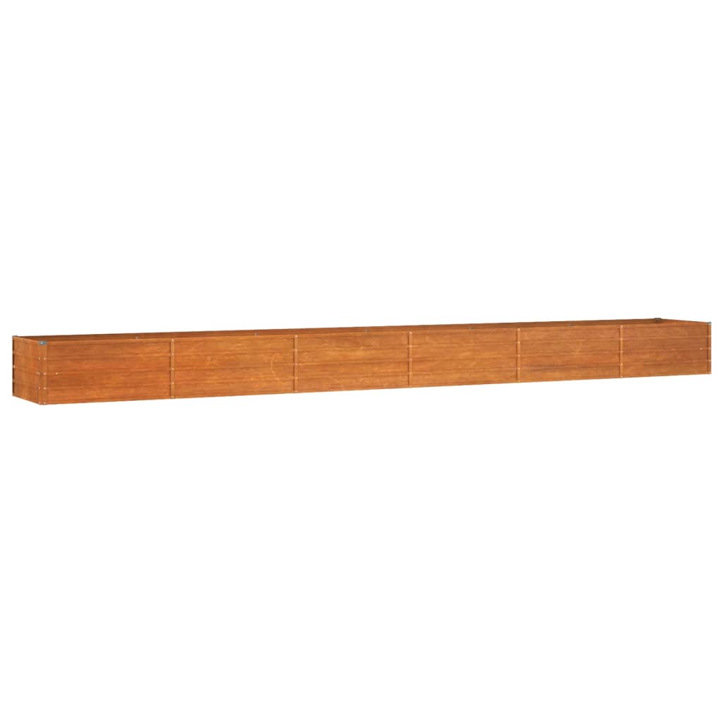 vidaXL Strat înălțat de grădină, ruginiu, 600x80x45 cm, oțel corten
