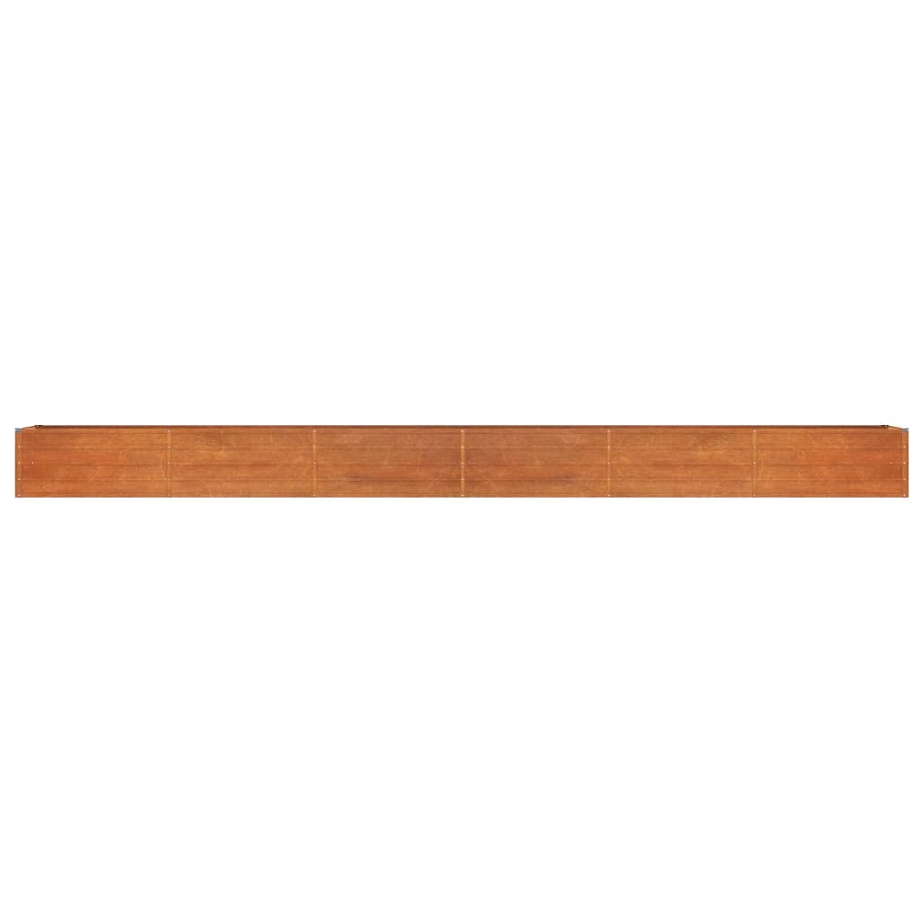 vidaXL Strat înălțat de grădină, ruginiu, 600x80x45 cm, oțel corten