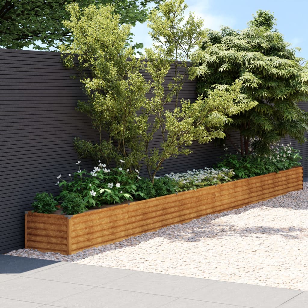 vidaXL Strat înălțat de grădină, 580x50x36 cm, oțel corten vidaXL Strat înălțat de grădină, 580x50x36 cm, oțel corten