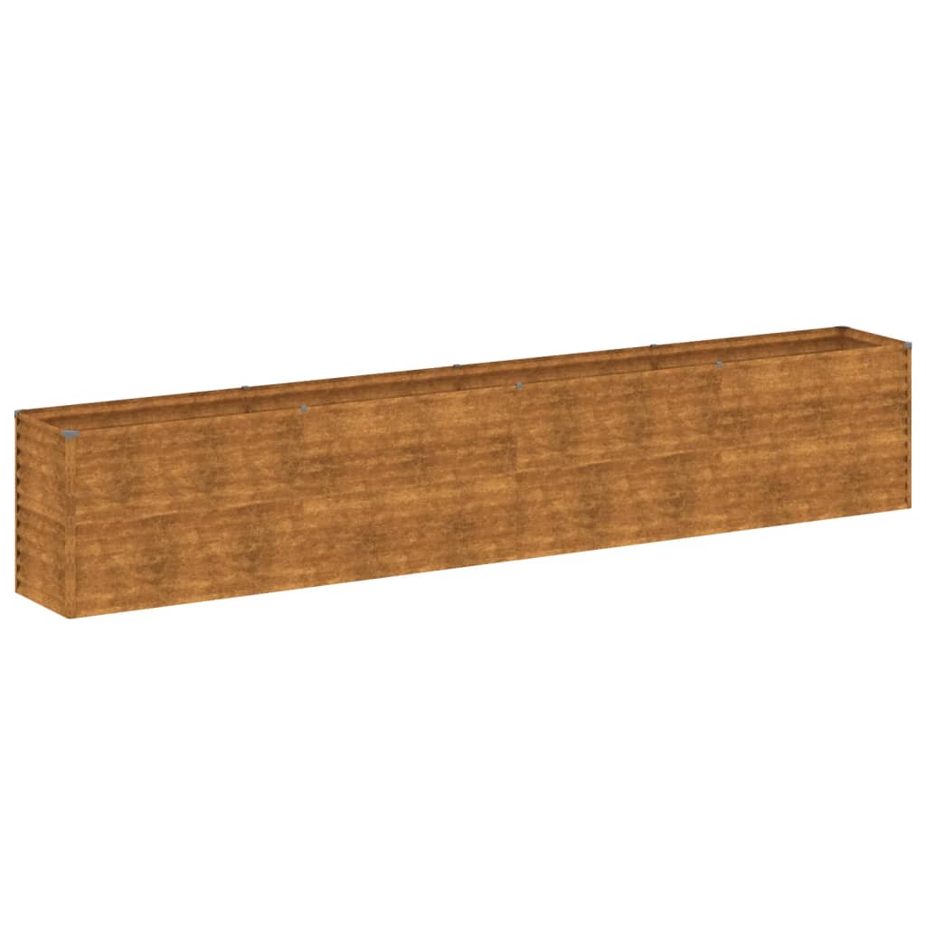 vidaXL Strat înălțat de grădină, 385x50x69 cm, oțel corten