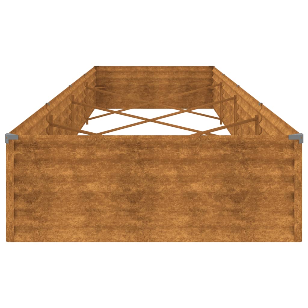 vidaXL Strat înălțat de grădină, 387x100x36 cm, oțel corten
