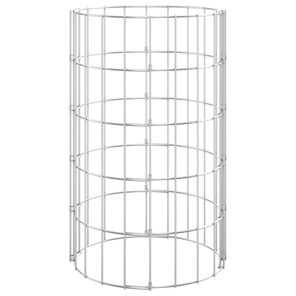 vidaXL Strat înălțat gabion 3 buc. Ø30x50 cm oțel galvanizat circular