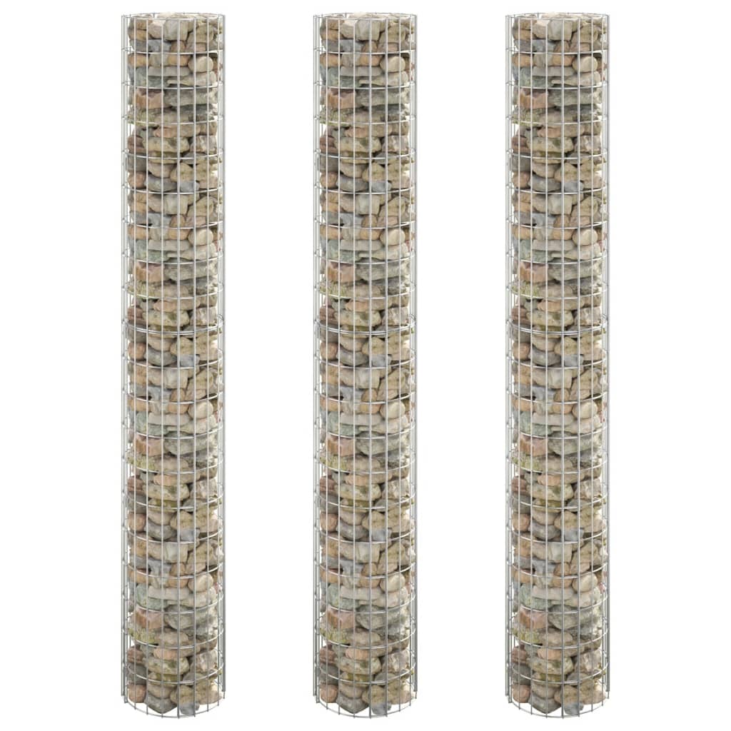 vidaXL Strat înălțat gabion 3 buc. Ø30x200 cm oțel galvanizat circular