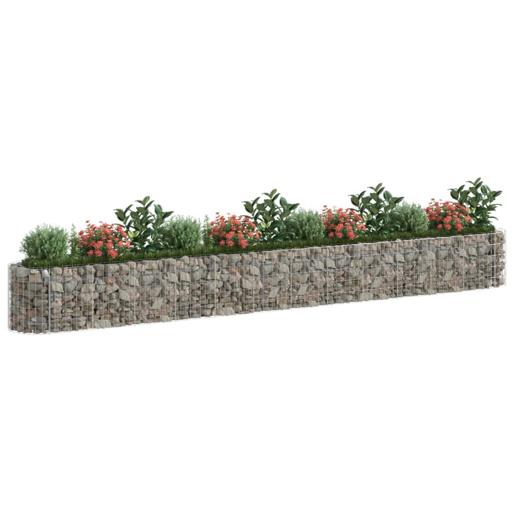 vidaXL Strat înălțat gabion, 470x50x50 cm, fier galvanizat