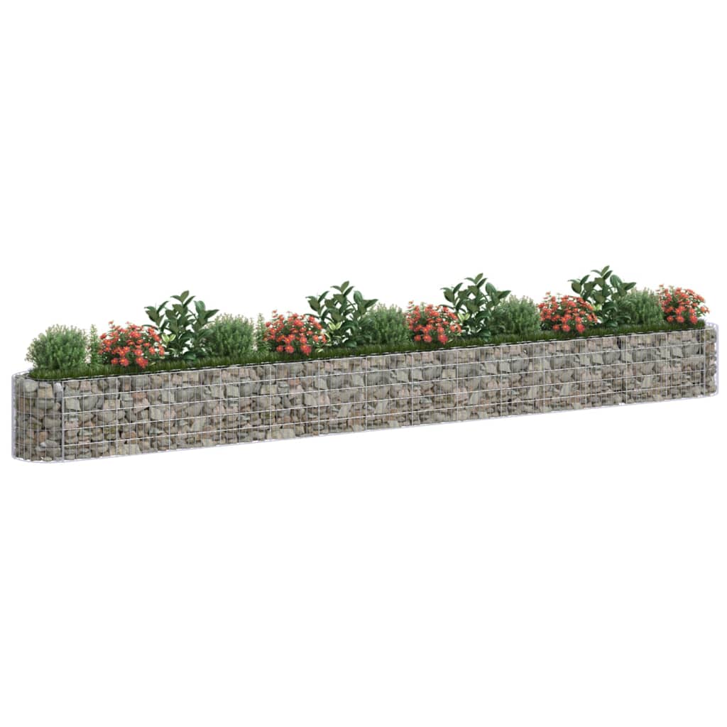 vidaXL Strat înălțat gabion, 540x50x50 cm, fier galvanizat