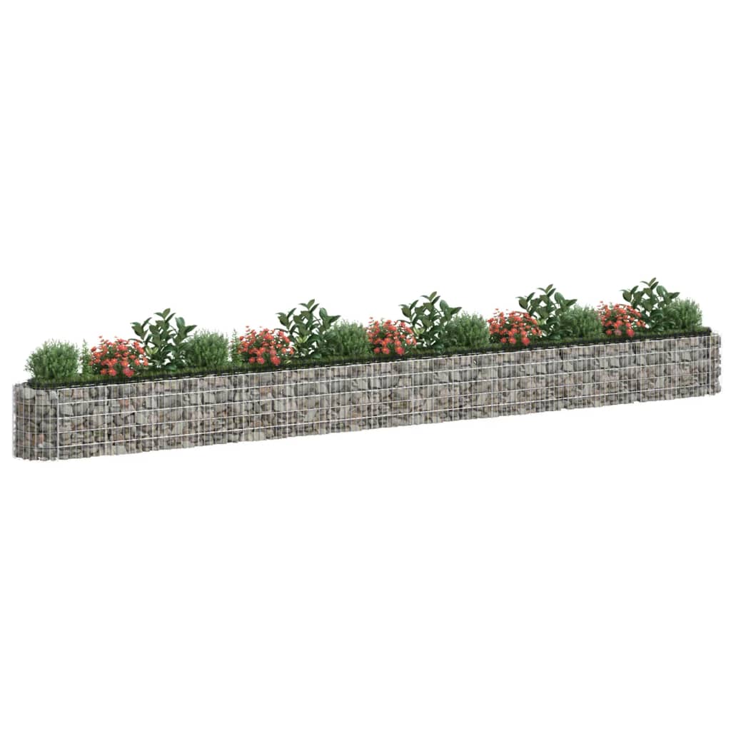 vidaXL Strat înălțat gabion, 610x50x50 cm, fier galvanizat