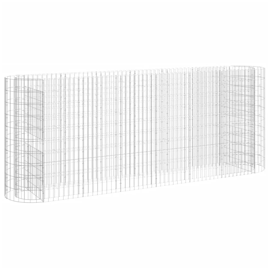 vidaXL Strat înălțat gabion, 260x50x100 cm, fier galvanizat