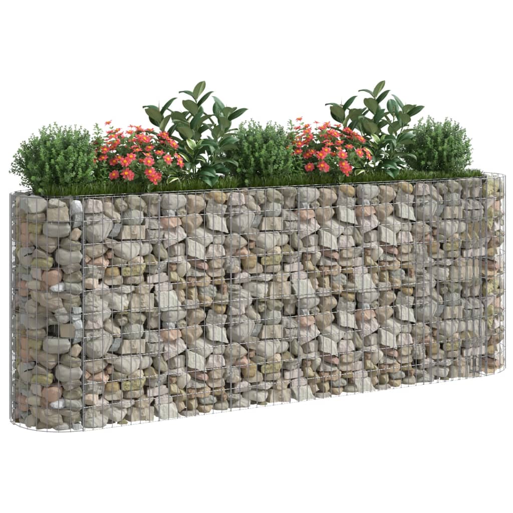 vidaXL Strat înălțat gabion, 260x50x100 cm, fier galvanizat