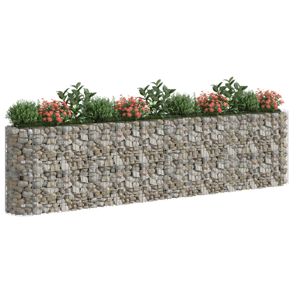 vidaXL Strat înălțat gabion, 400x50x100 cm, fier galvanizat