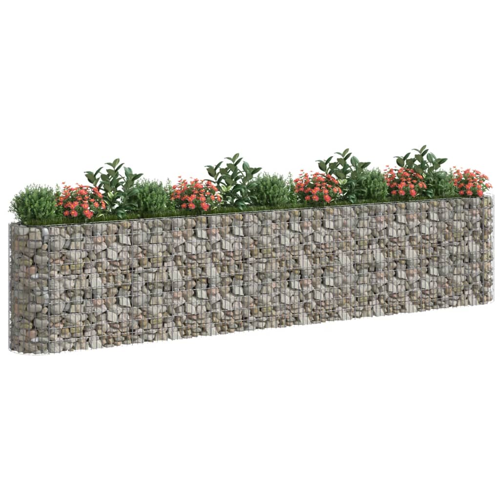 vidaXL Strat înălțat gabion, 470x50x100 cm, fier galvanizat