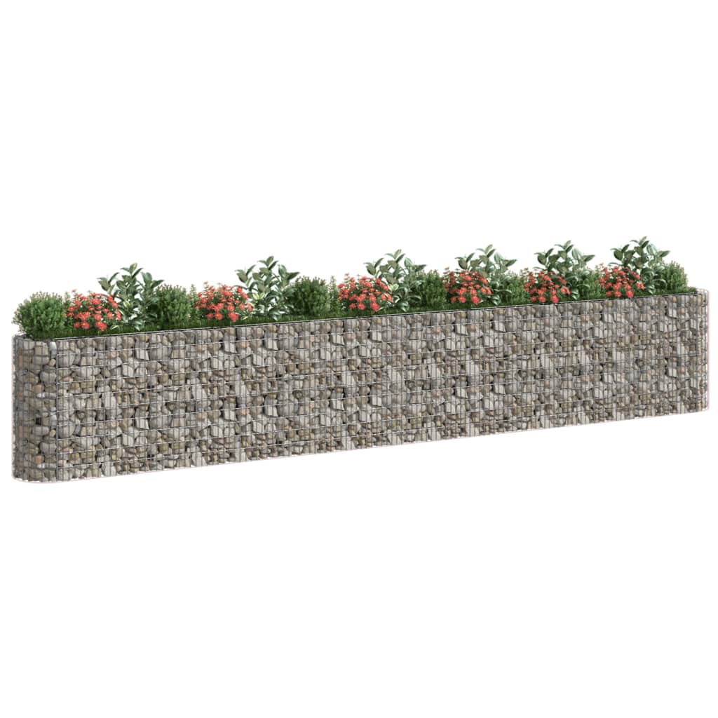 vidaXL Strat înălțat gabion, 610x50x100 cm, fier galvanizat