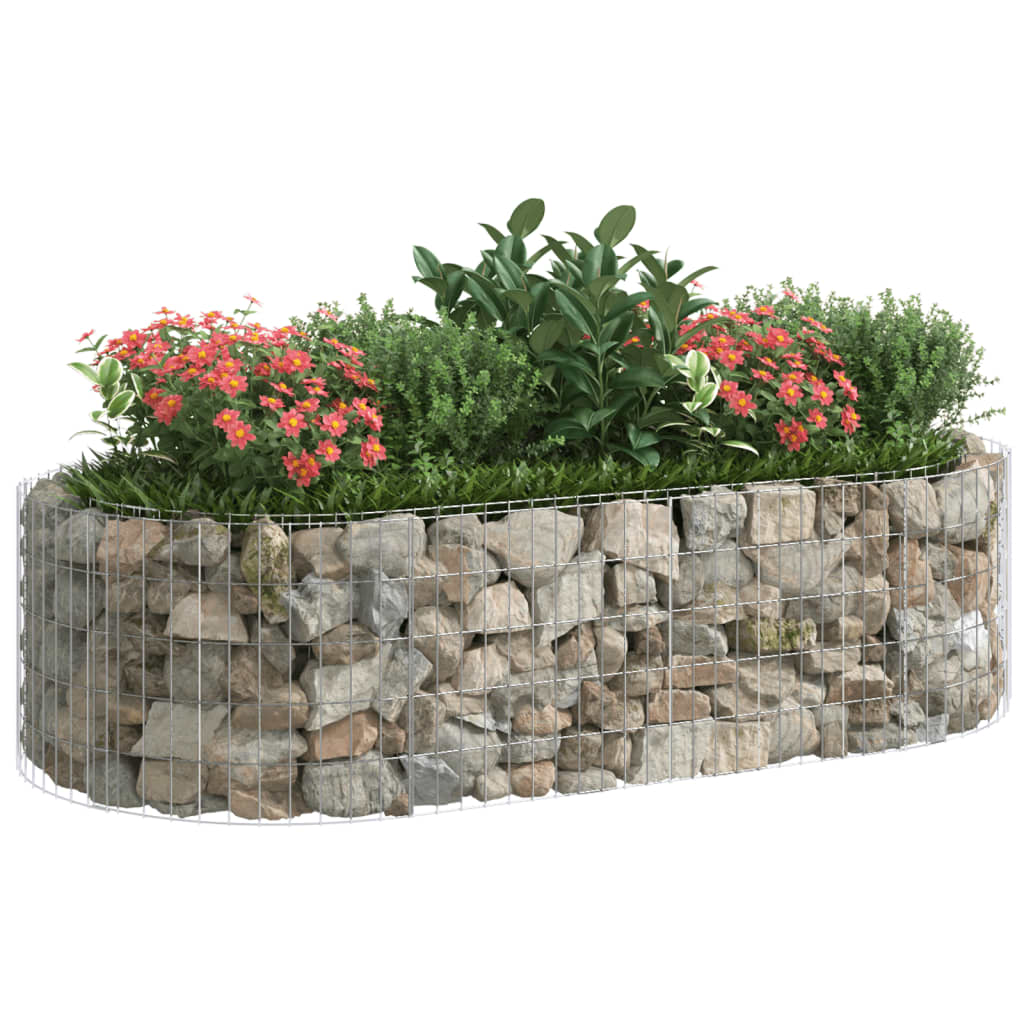 vidaXL Strat înălțat gabion, 200x100x50 cm, fier galvanizat