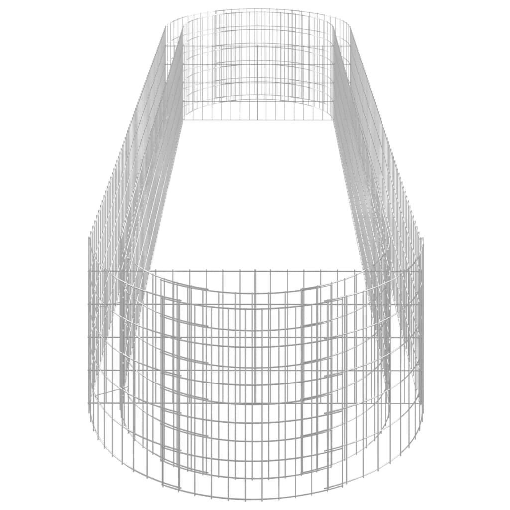 vidaXL Strat înălțat gabion, 400x100x50 cm, fier galvanizat