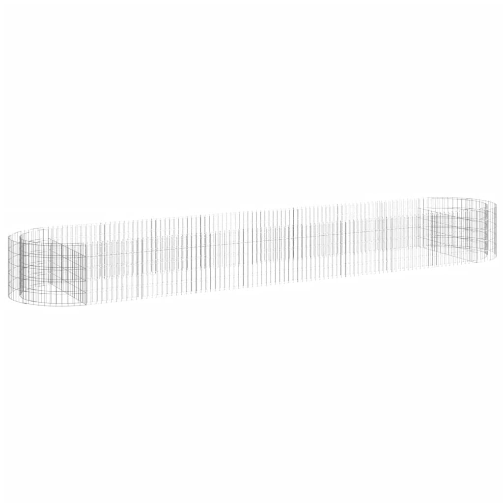 vidaXL Strat înălțat gabion, 500x100x50 cm, fier galvanizat