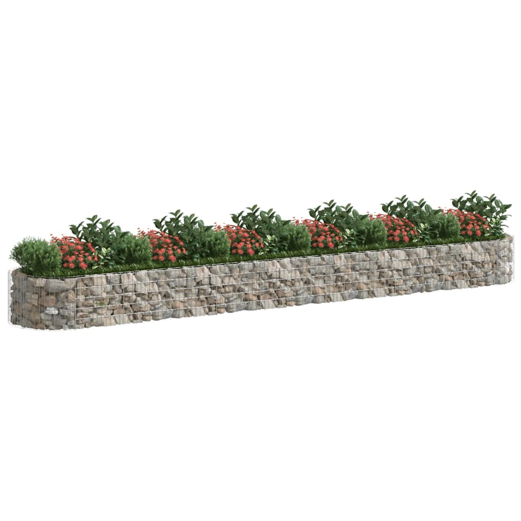 vidaXL Strat înălțat gabion, 600x100x50 cm, fier galvanizat
