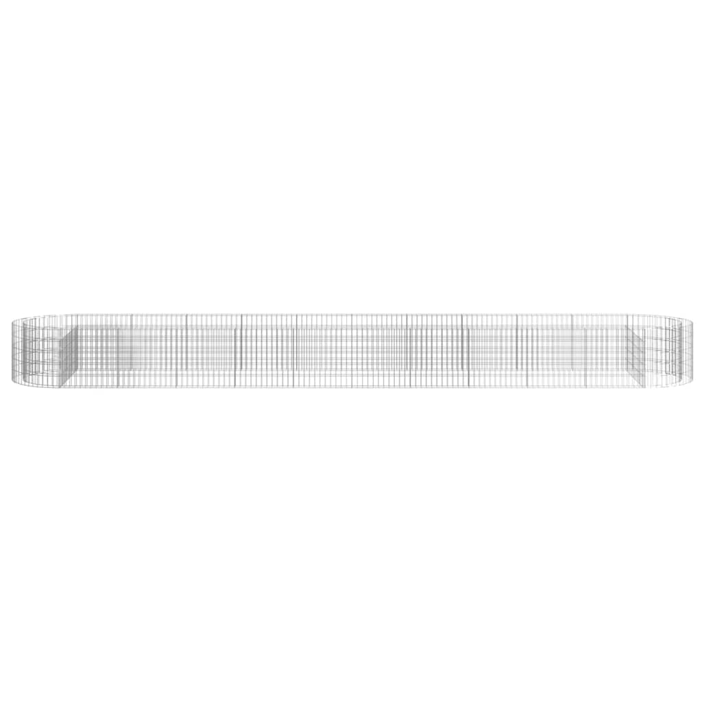 vidaXL Strat înălțat gabion, 600x100x50 cm, fier galvanizat