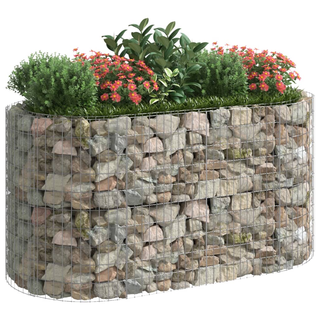 vidaXL Strat înălțat gabion, 200x100x100 cm, fier galvanizat