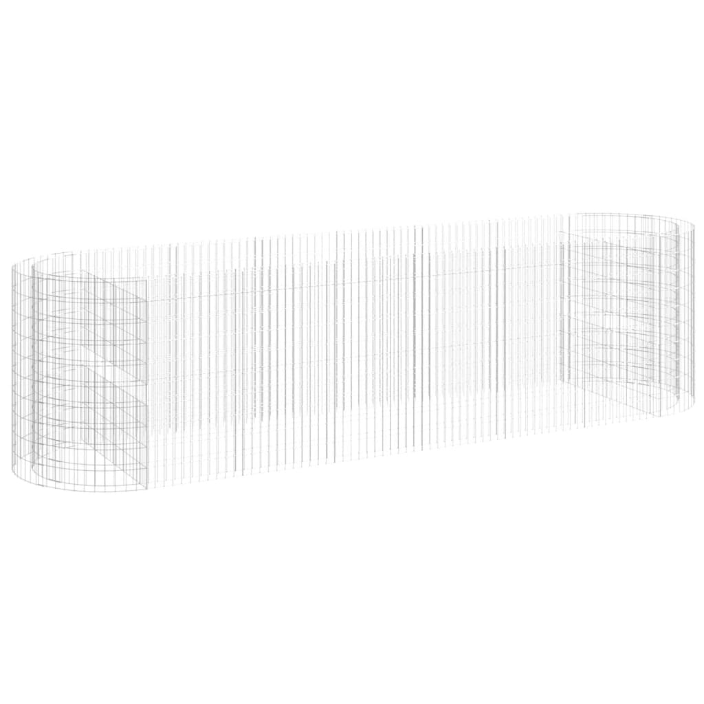 vidaXL Strat înălțat gabion, 400x100x100 cm, fier galvanizat