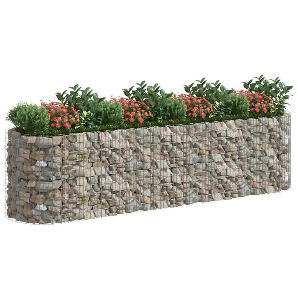 vidaXL Strat înălțat gabion, 400x100x100 cm, fier galvanizat