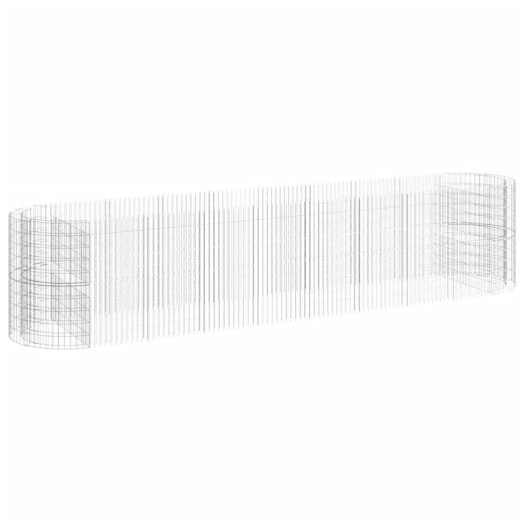 vidaXL Strat înălțat gabion, 500x100x100 cm, fier galvanizat