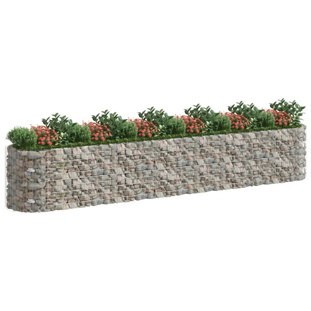 vidaXL Strat înălțat gabion, 600x100x100 cm, fier galvanizat