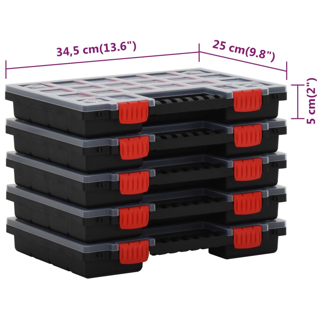 vidaXL Cutii de organizare, 5 buc., 34,5x25x5 cm, polipropilenă vidaXL Cutii de organizare, 5 buc., 34,5x25x5 cm, polipropilenă
