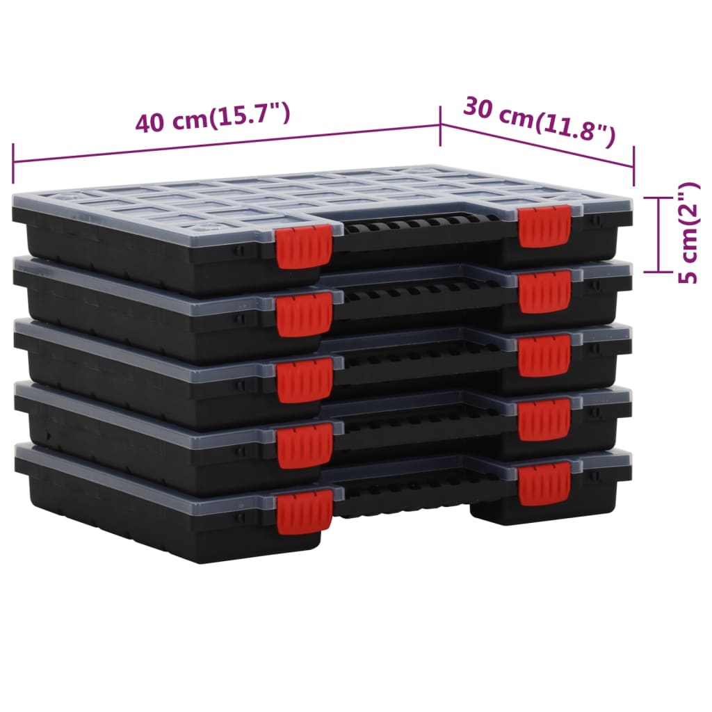 vidaXL Cutii de organizare, 5 buc., 40x30x5 cm, polipropilenă vidaXL Cutii de organizare, 5 buc., 40x30x5 cm, polipropilenă