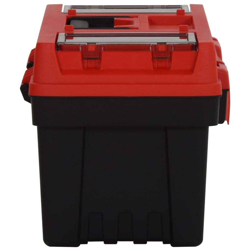 vidaXL Set de cutii de scule, 2 piese, negru și roșu, polipropilenă vidaXL Set de cutii de scule, 2 piese, negru și roșu, polipropilenă