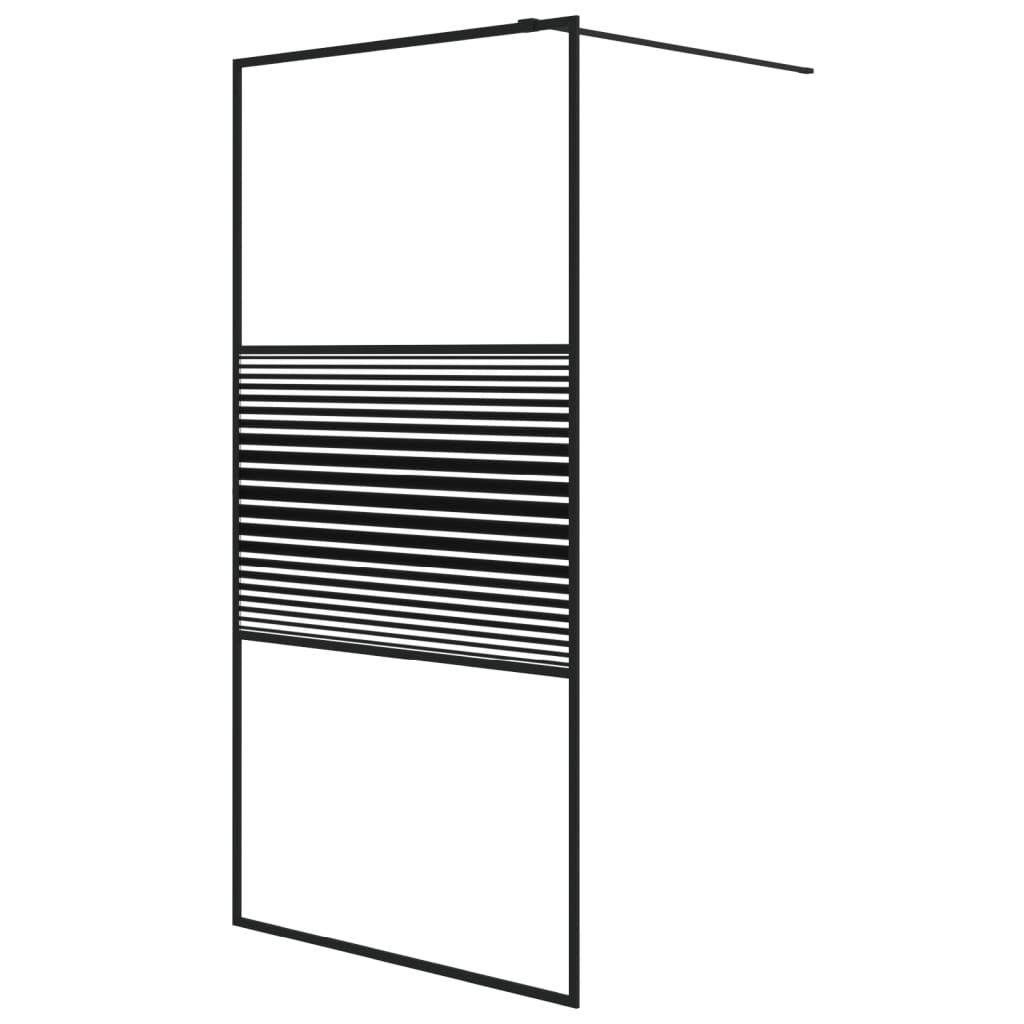vidaXL Paravan de duș walk-in negru 100x195 cm sticlă ESG transparentă vidaXL Paravan de duș walk-in negru 100x195 cm sticlă ESG transparentă