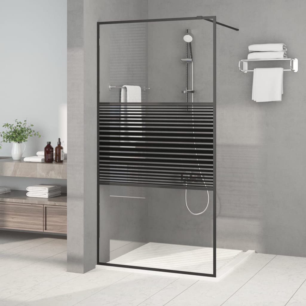 vidaXL Paravan de duș walk-in negru 100x195 cm sticlă ESG transparentă vidaXL Paravan de duș walk-in negru 100x195 cm sticlă ESG transparentă
