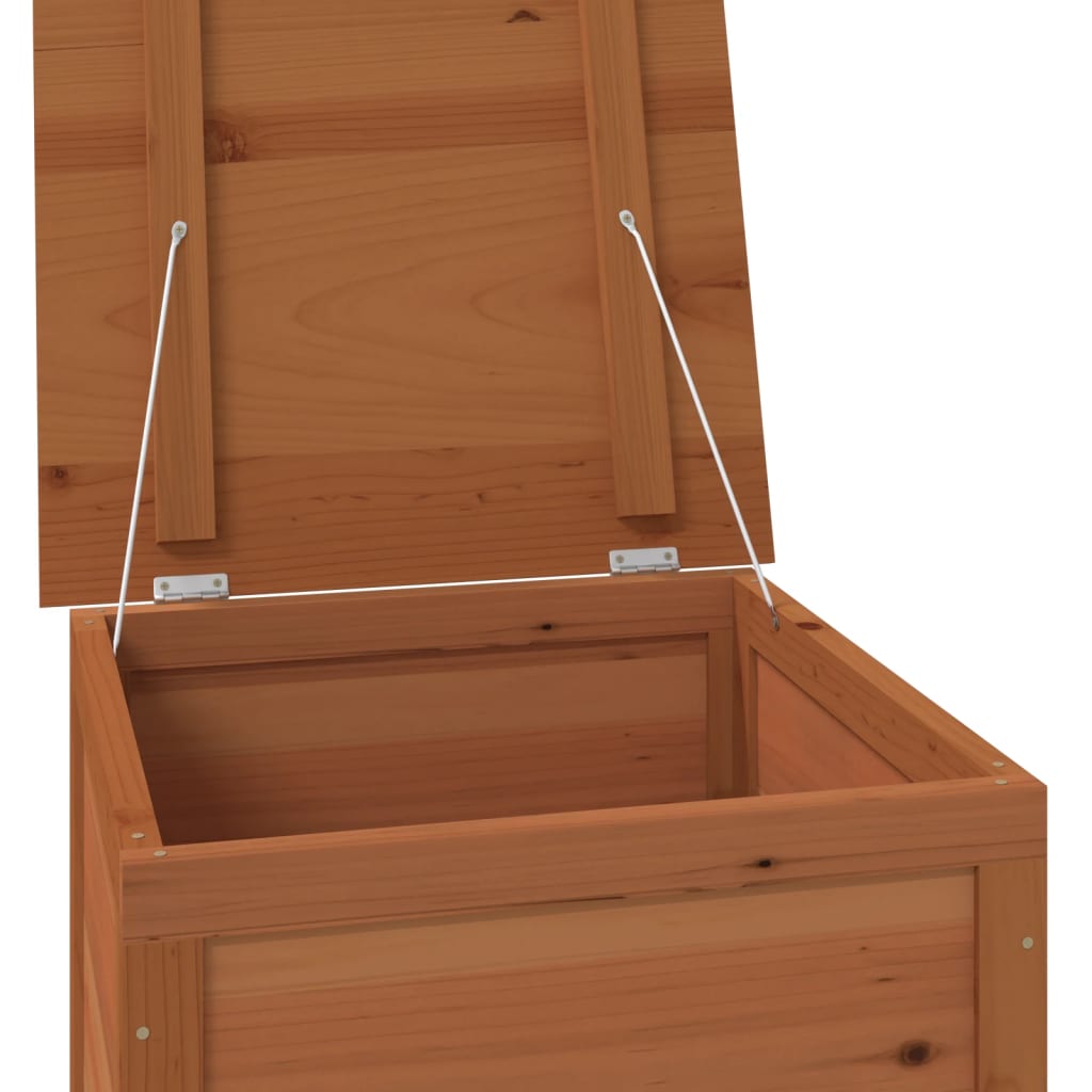 vidaXL Cutie de perne de exterior maro 50x50x56 cm lemn masiv brad vidaXL Cutie de perne de exterior maro 50x50x56 cm lemn masiv brad