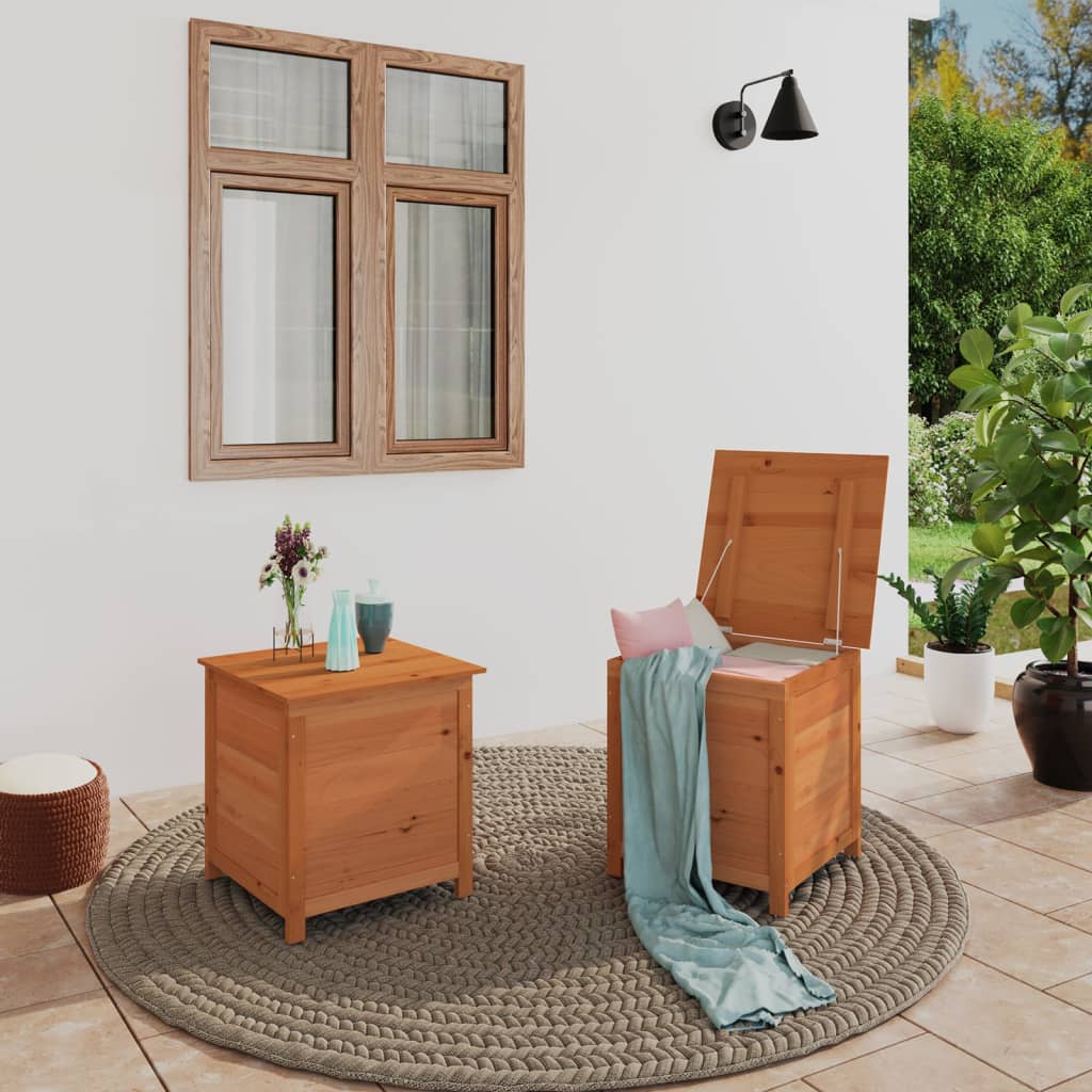 vidaXL Cutie de perne de exterior maro 50x50x56 cm lemn masiv brad vidaXL Cutie de perne de exterior maro 50x50x56 cm lemn masiv brad