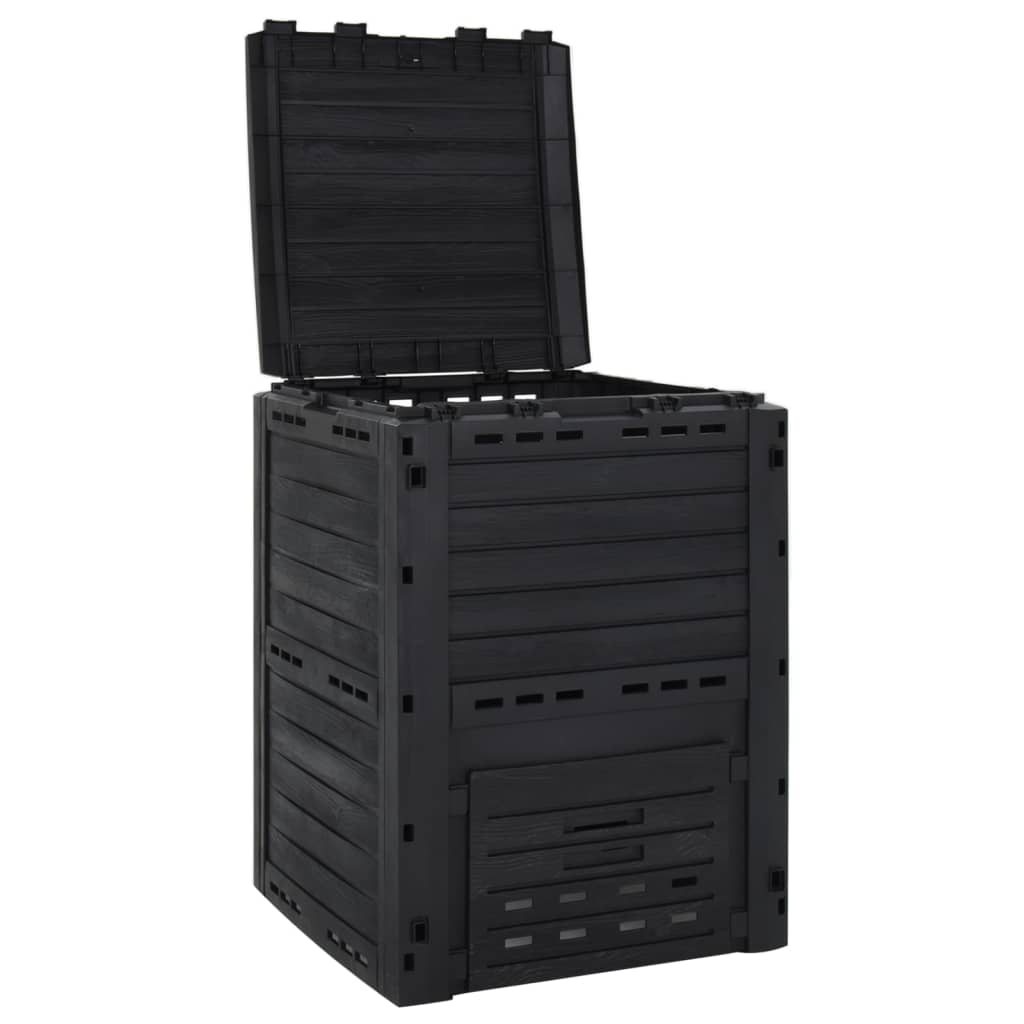 vidaXL Compostor de grădină, negru, 280 L, polipropilenă vidaXL Compostor de grădină, negru, 280 L, polipropilenă