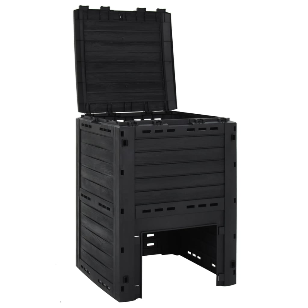 vidaXL Compostor de grădină, negru, 280 L, polipropilenă vidaXL Compostor de grădină, negru, 280 L, polipropilenă