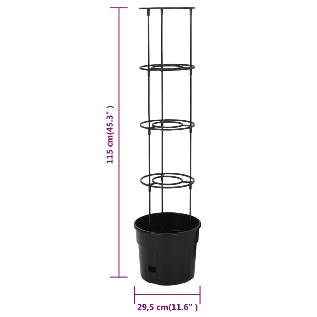 vidaXL Ghiveci cultivare roșii, antracit, Ø 29,5x115 cm, polipropilenă