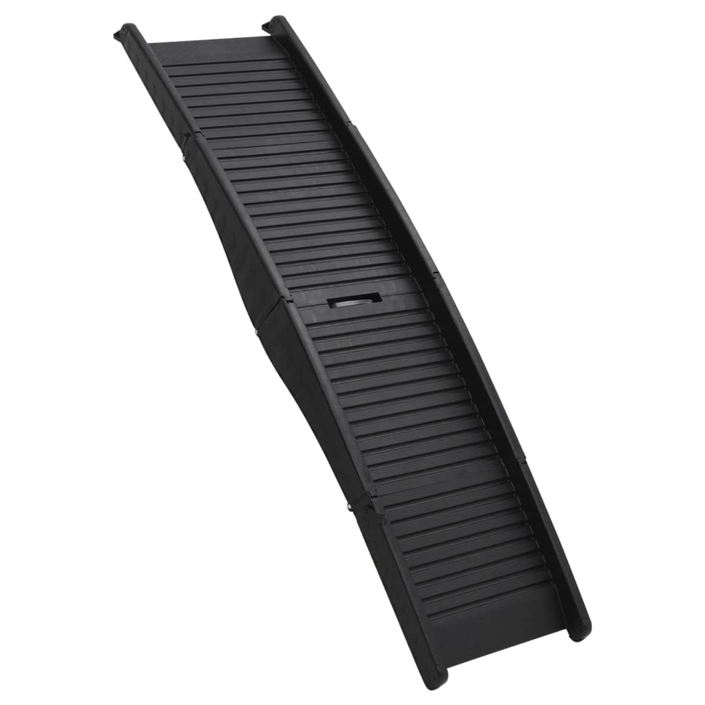 vidaXL Rampă pliabilă pentru câini, negru, 153x40x12,5 cm, plastic