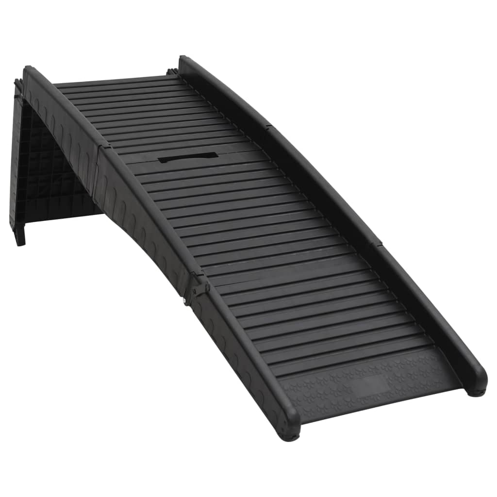 vidaXL Rampă pliabilă pentru câini, negru, 153x40x12,5 cm, plastic