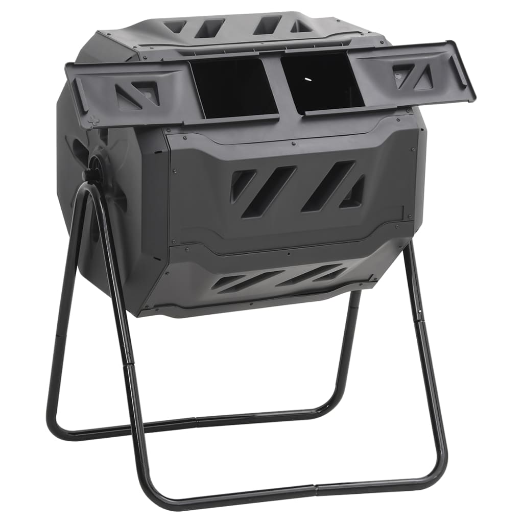 vidaXL Recipient de compost de grădină, negru, 73x64x95 cm, 160 L vidaXL Recipient de compost de grădină, negru, 73x64x95 cm, 160 L