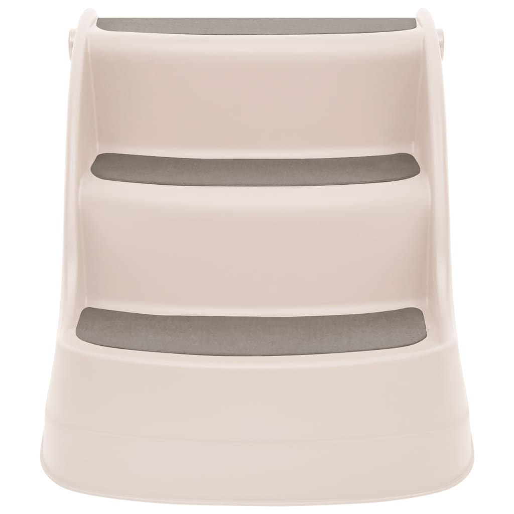 vidaXL Scări pliabile pentru câini în 3 trepte crem 50x38x38cm plastic