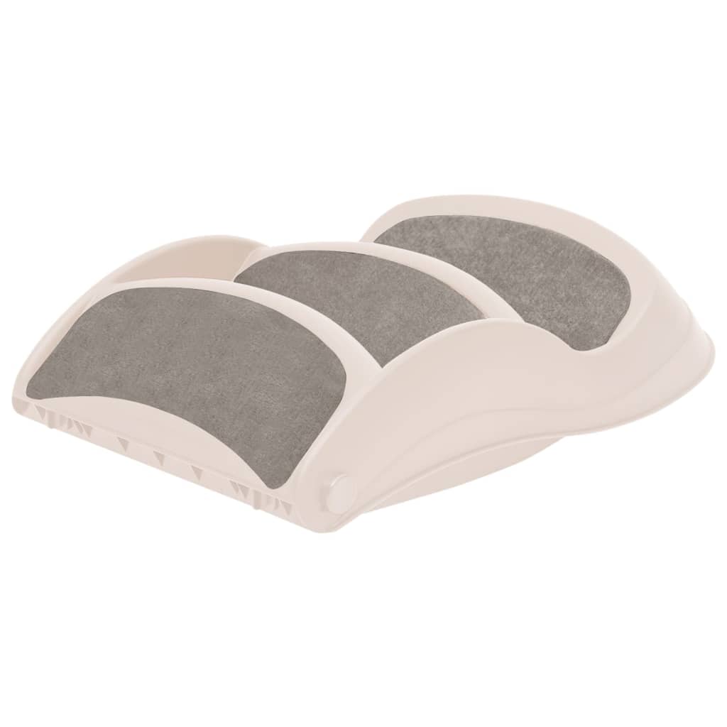 vidaXL Scări pliabile pentru câini în 3 trepte crem 50x38x38cm plastic