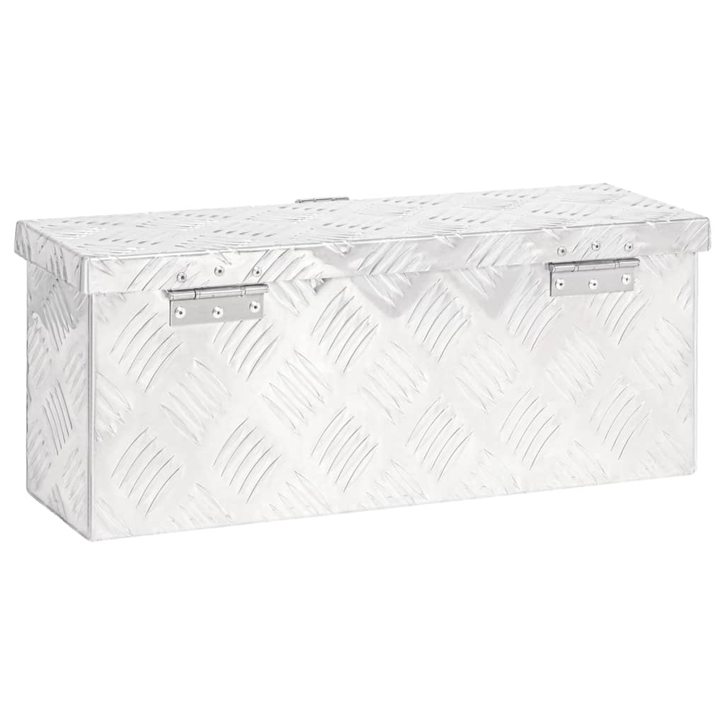 vidaXL Cutie de depozitare, argintiu, 50x15x20,5 cm, aluminiu vidaXL Cutie de depozitare, argintiu, 50x15x20,5 cm, aluminiu