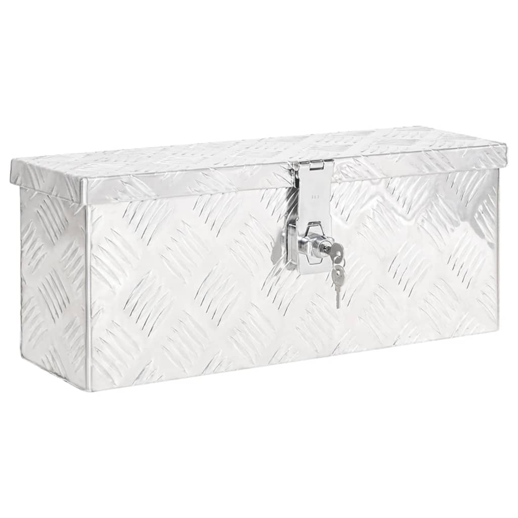 vidaXL Cutie de depozitare, argintiu, 50x15x20,5 cm, aluminiu vidaXL Cutie de depozitare, argintiu, 50x15x20,5 cm, aluminiu