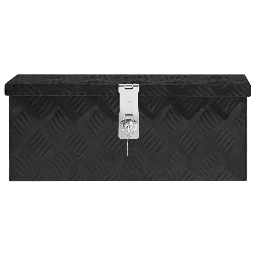 vidaXL Cutie de depozitare, negru, 50x15x20,5 cm, aluminiu vidaXL Cutie de depozitare, negru, 50x15x20,5 cm, aluminiu