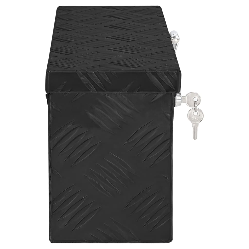 vidaXL Cutie de depozitare, negru, 50x15x20,5 cm, aluminiu vidaXL Cutie de depozitare, negru, 50x15x20,5 cm, aluminiu
