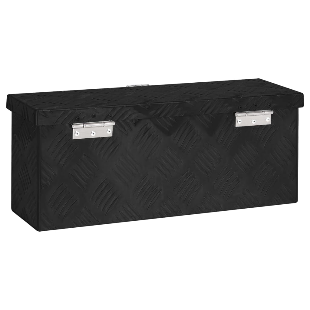 vidaXL Cutie de depozitare, negru, 50x15x20,5 cm, aluminiu vidaXL Cutie de depozitare, negru, 50x15x20,5 cm, aluminiu