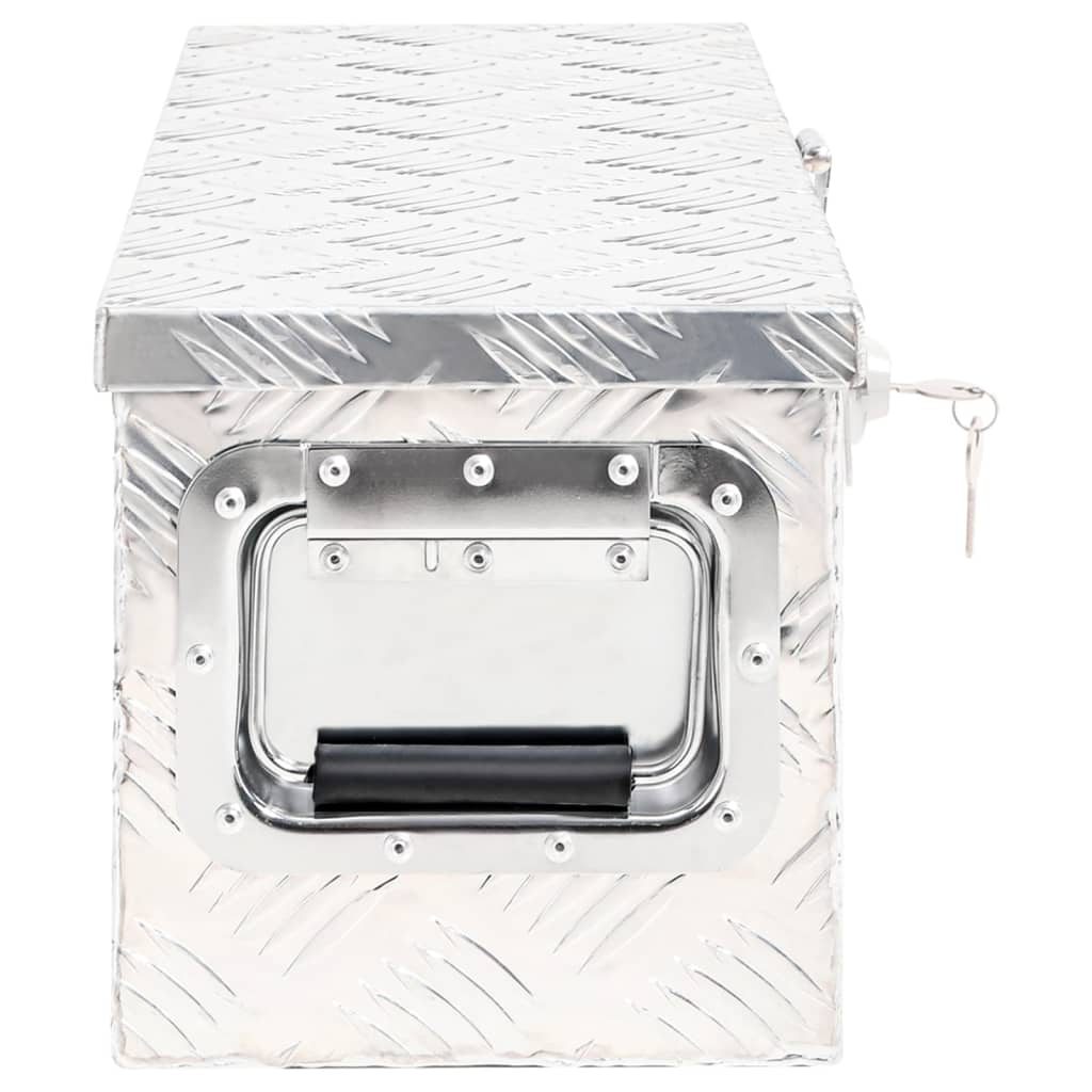 vidaXL Cutie de depozitare, argintiu, 60x23,5x23 cm, aluminiu vidaXL Cutie de depozitare, argintiu, 60x23,5x23 cm, aluminiu