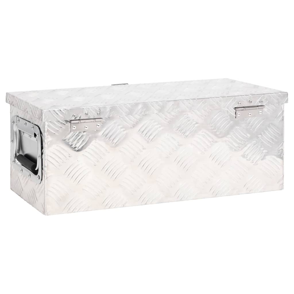 vidaXL Cutie de depozitare, argintiu, 60x23,5x23 cm, aluminiu vidaXL Cutie de depozitare, argintiu, 60x23,5x23 cm, aluminiu