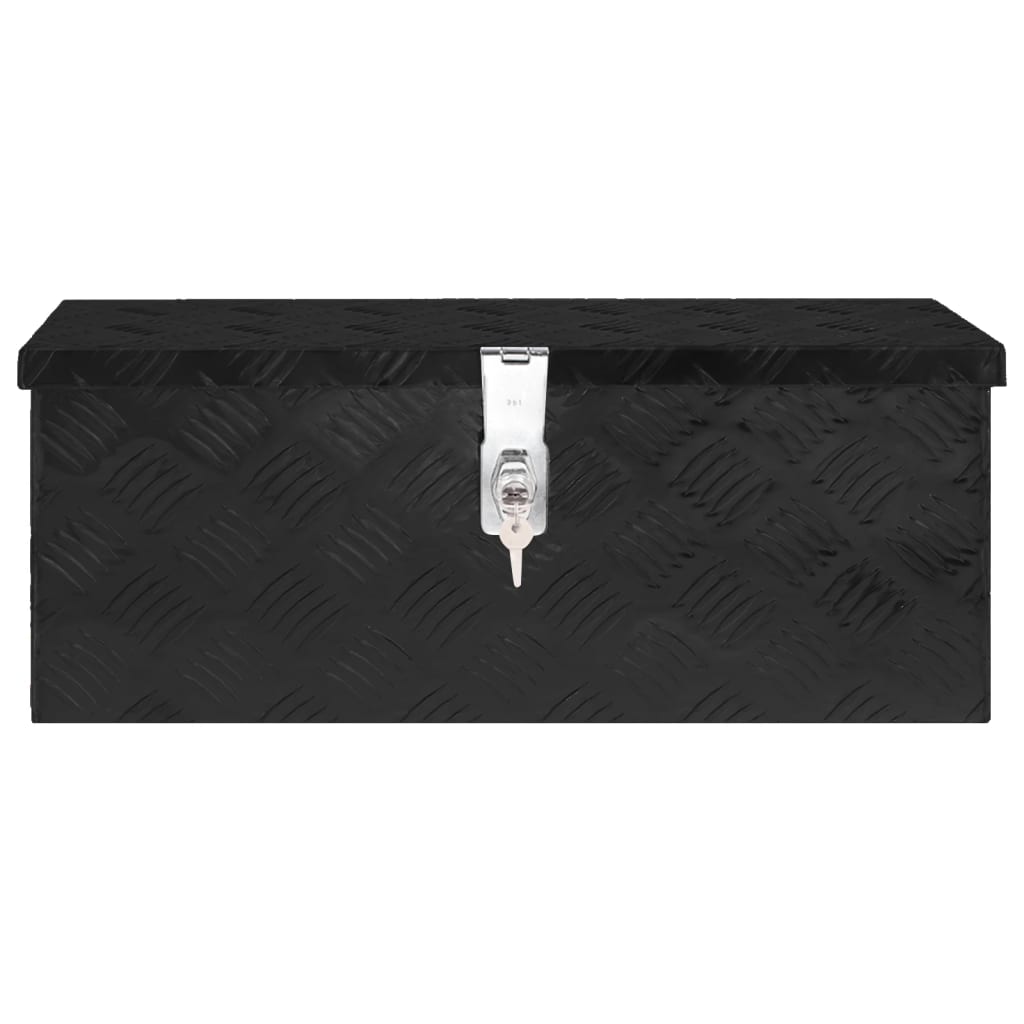 vidaXL Cutie de depozitare, negru, 60x23,5x23 cm, aluminiu vidaXL Cutie de depozitare, negru, 60x23,5x23 cm, aluminiu